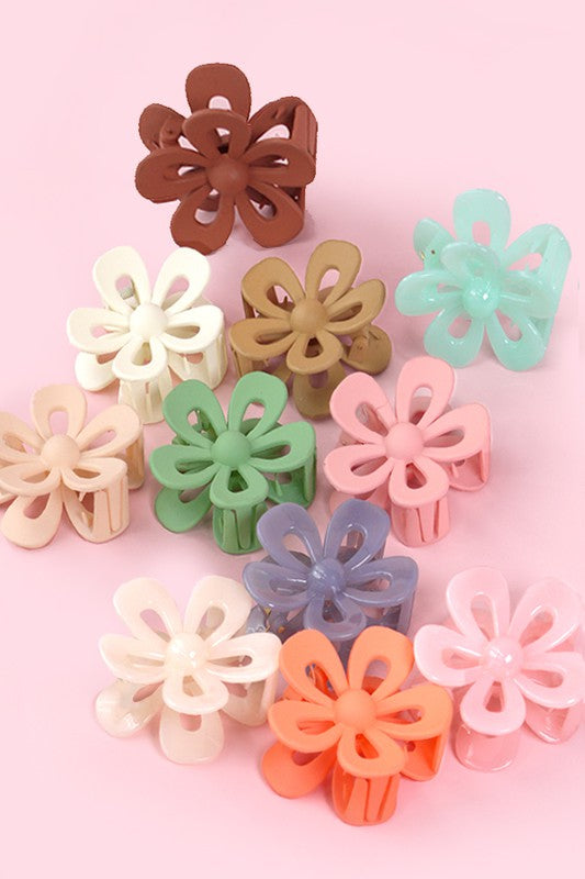 Open Flower Hair Claw Clips