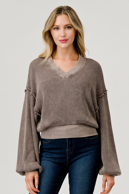 Lucy Waffle Oversized Crop Top
