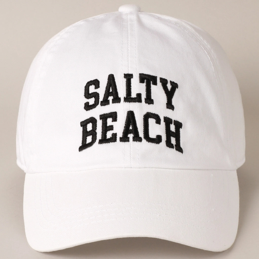 Salty Beach Embroidered Baseball Cap Hat
