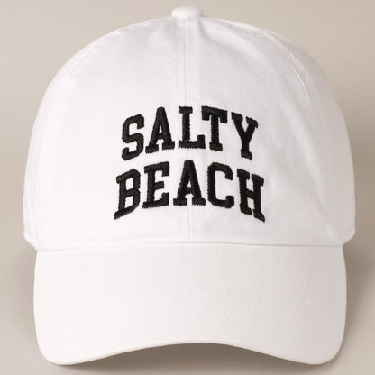Salty Beach Embroidered Baseball Cap Hat