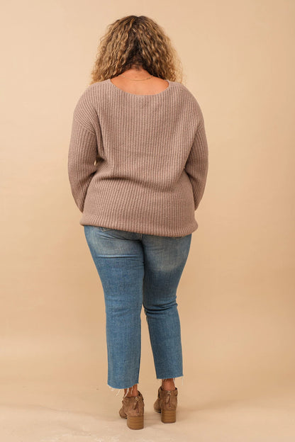 Sophia Ribbed Knit Round Neck Sweater
