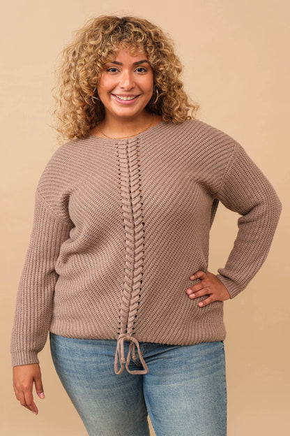 Sophia Ribbed Knit Round Neck Sweater