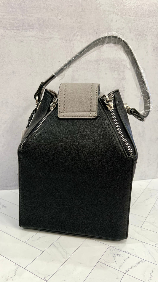 Noir Square Vegan Leather Handbag