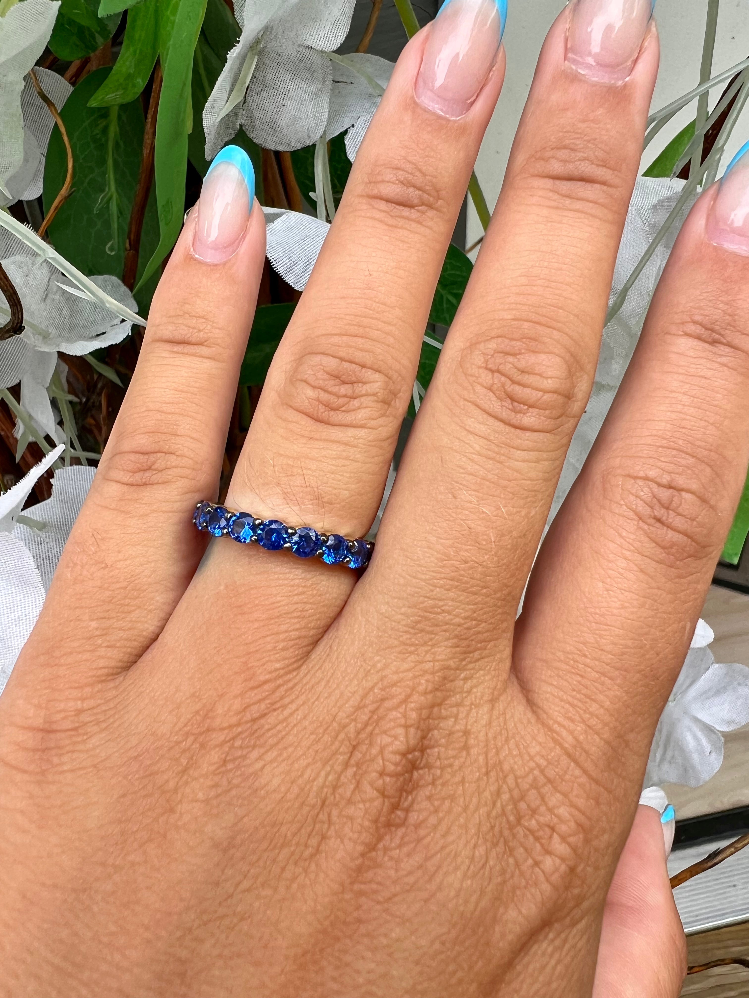 Gold Blue Pave Ring