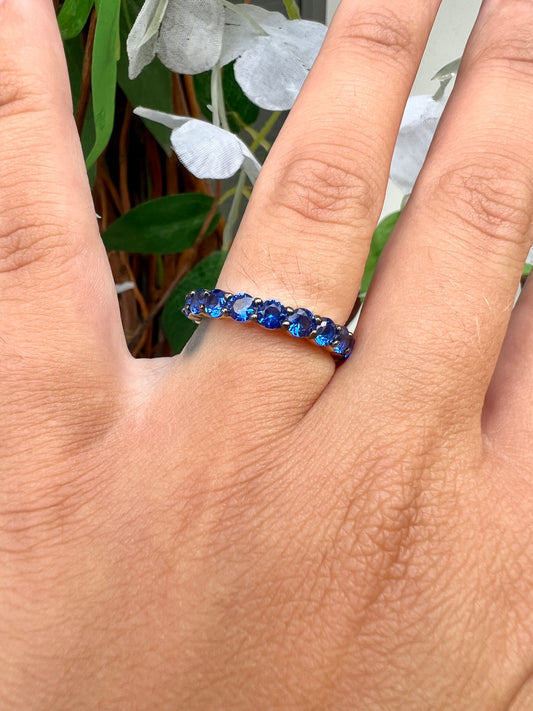 Gold Blue Pave Ring