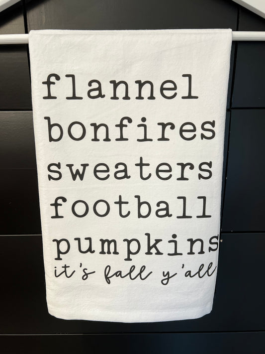 Its Fall Y'all Kitchen Towel