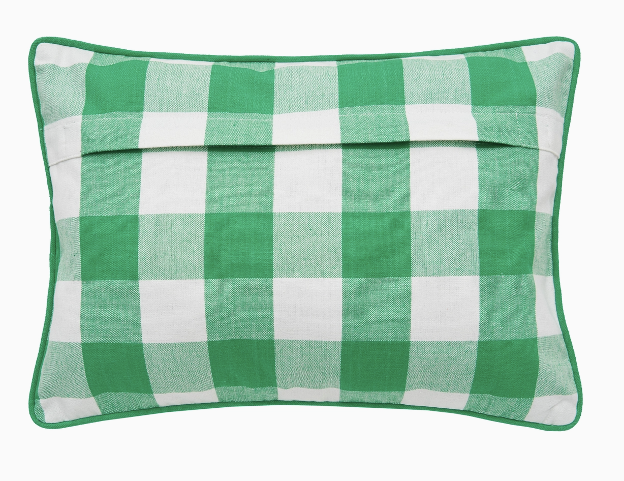 St. Patrick's Day Luck Four Clover Green Check Throw Pillow