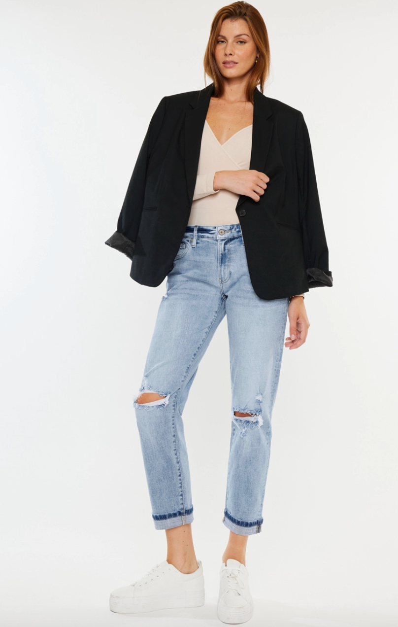 Mid-Rise Boyfriend Jeans