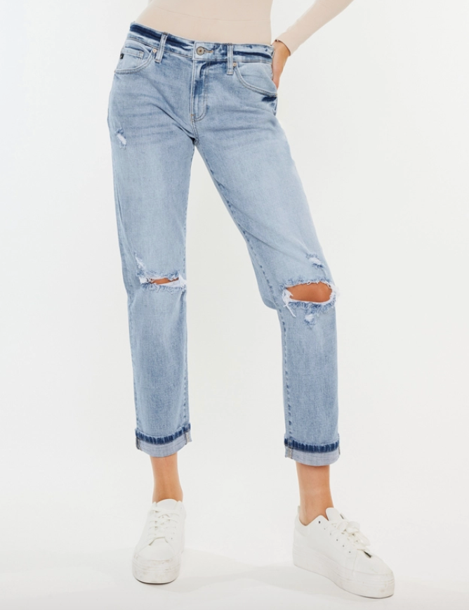 Mid-Rise Boyfriend Jeans