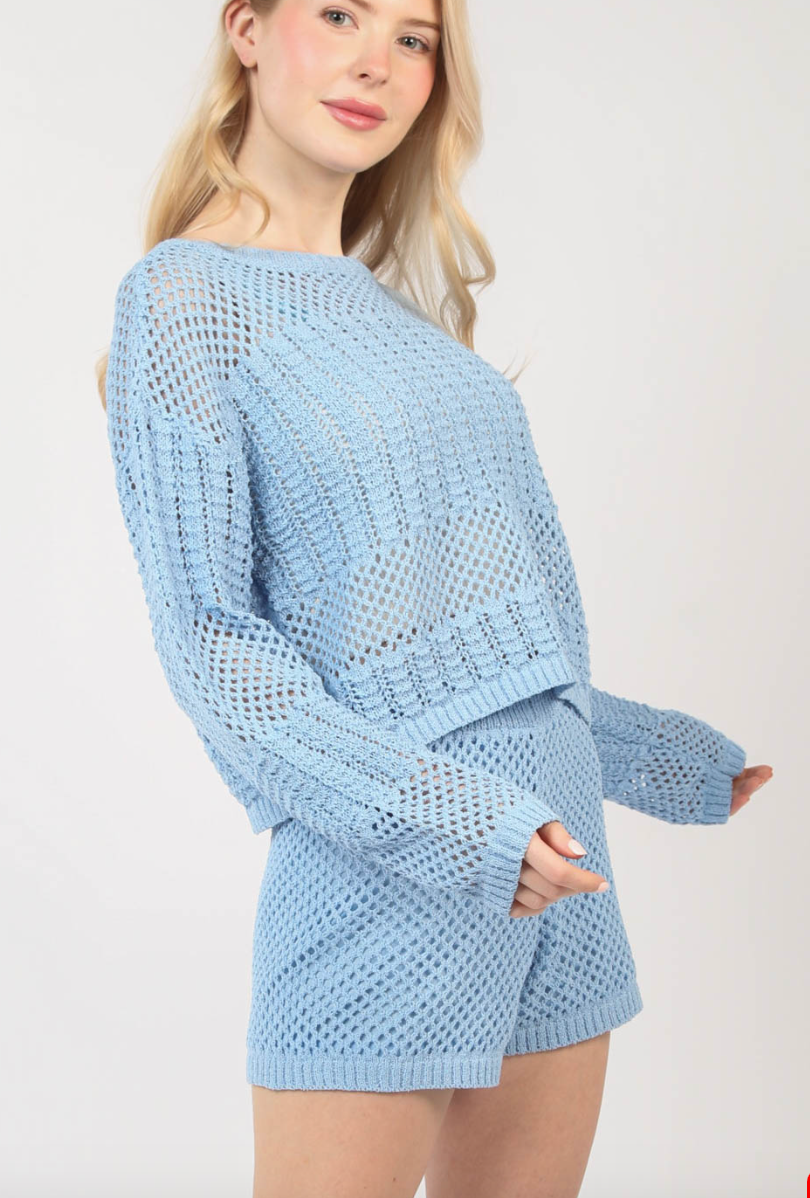 Summer Sweater Crochet Top & Shorts