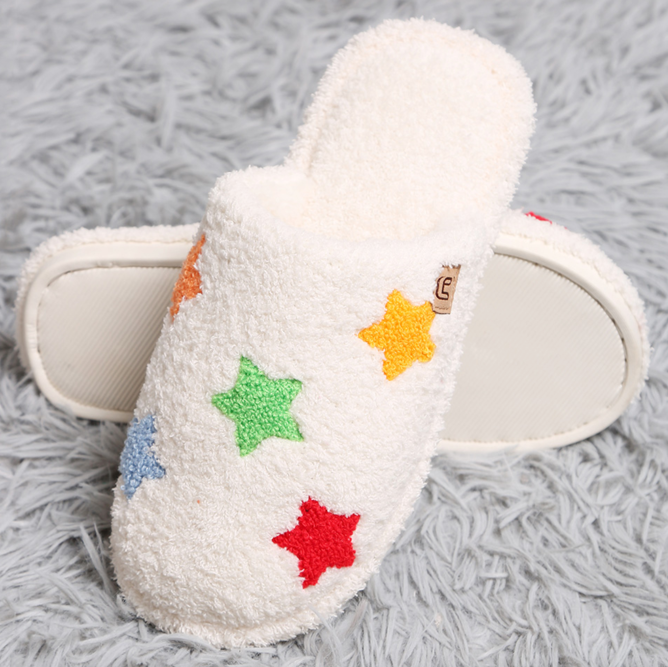 Stars Embroidered Soft Slippers