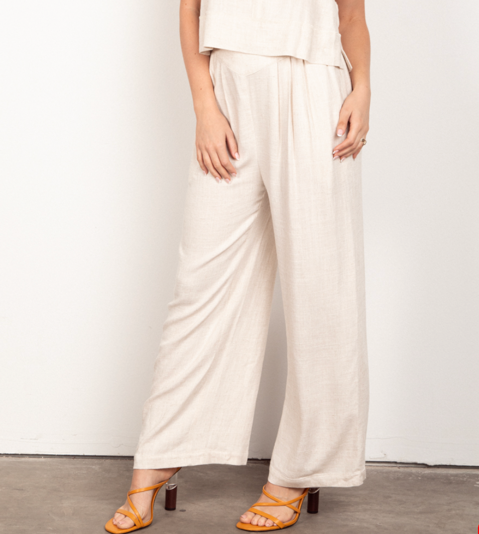 Penelope Solid Woven Linen Pants