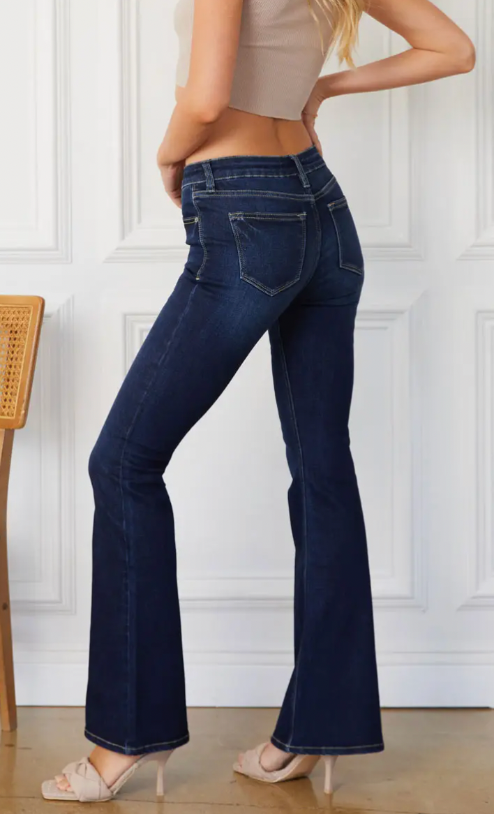 Jena Mid Rise Flare Jeans - Y