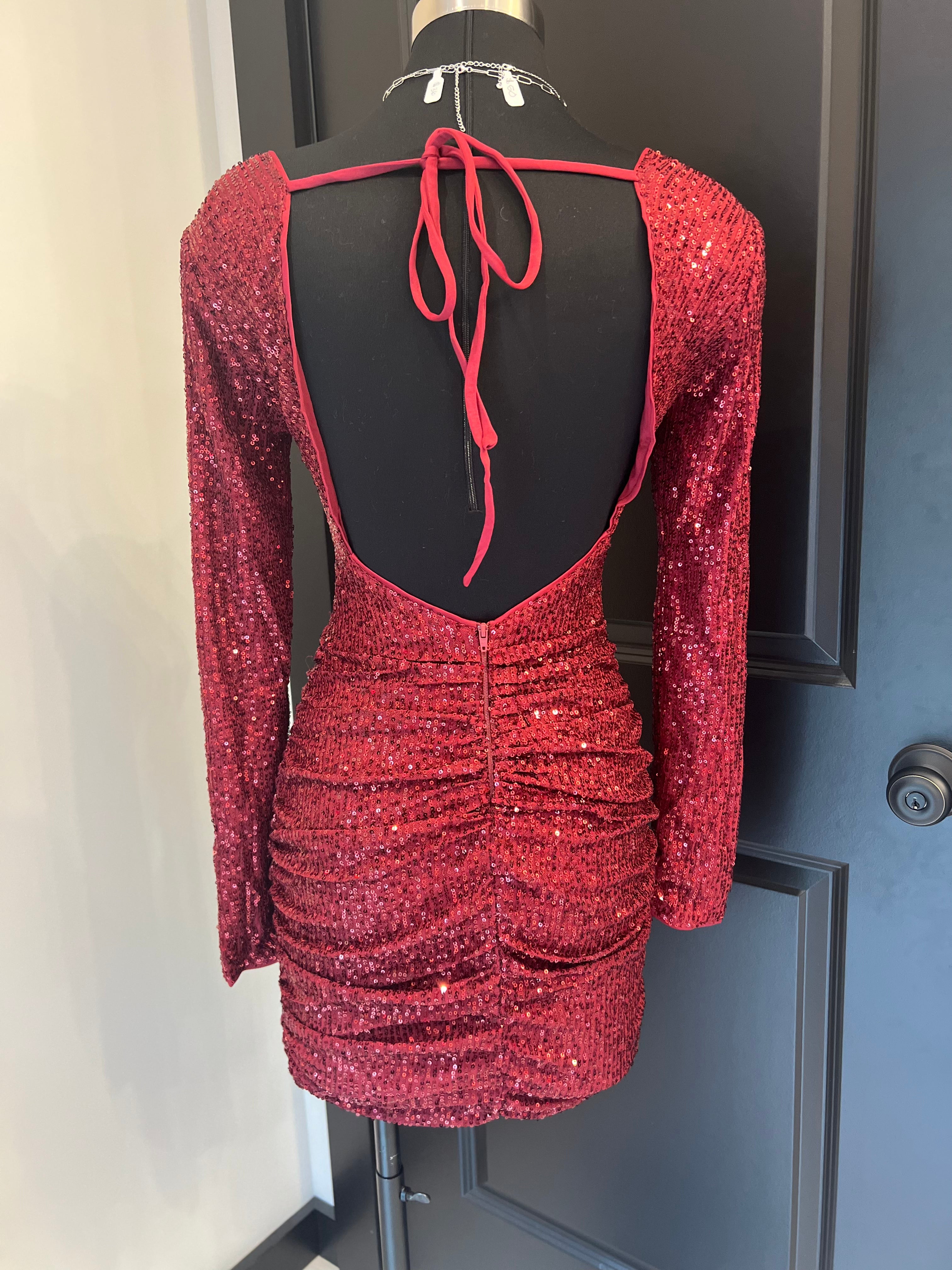 Mila Glow Up Open Back Sequin Mini Dress